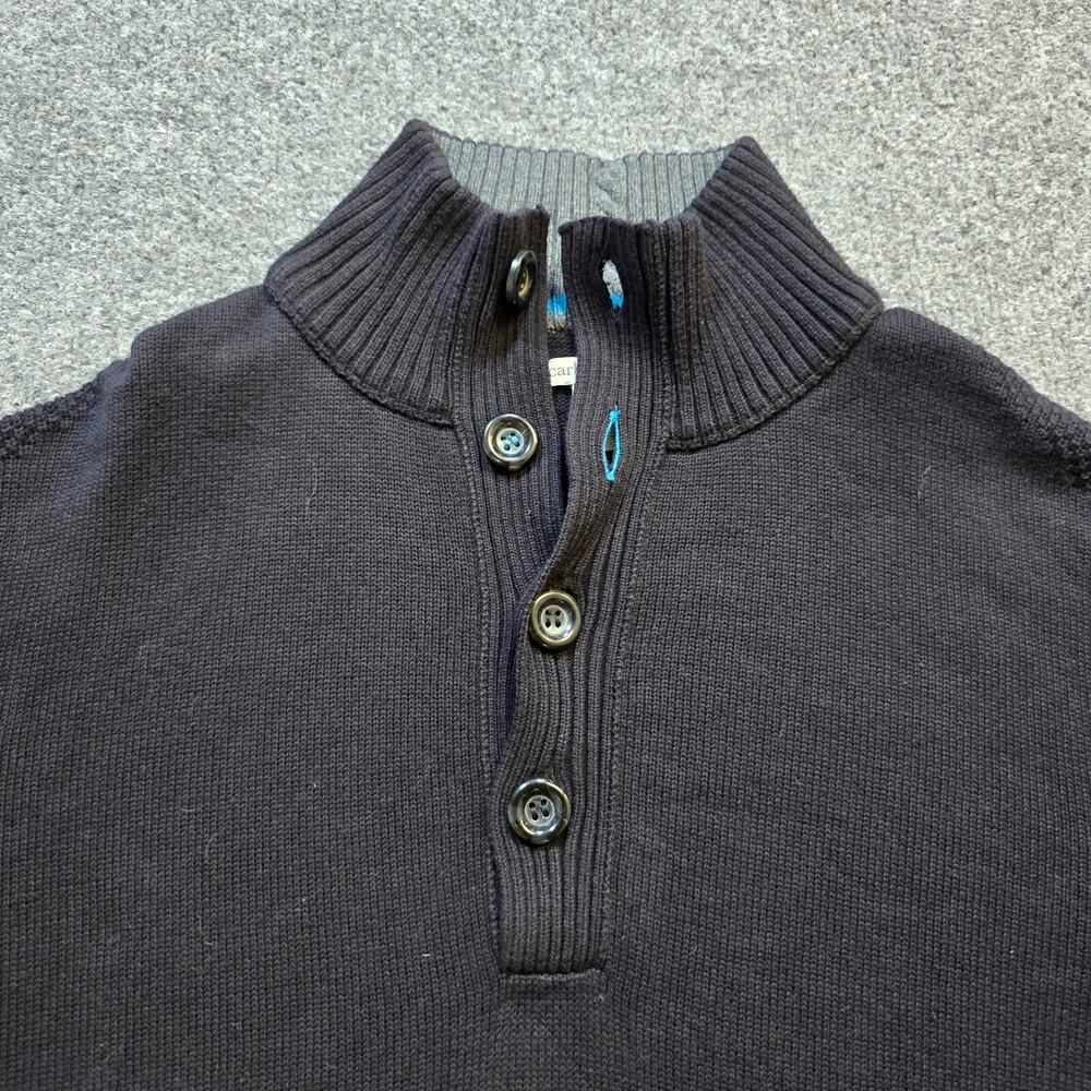 Carbon 2 Cobalt Sweater Mens Size Large Black Knit High Neck Long Sleeve Casual - Picture 2 of 10
